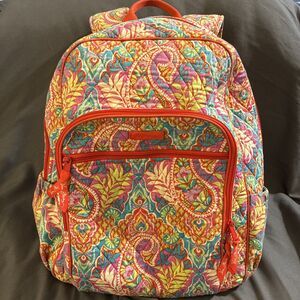 Vera Bradley Large Backpack Pink Paisley Quilted EUC
